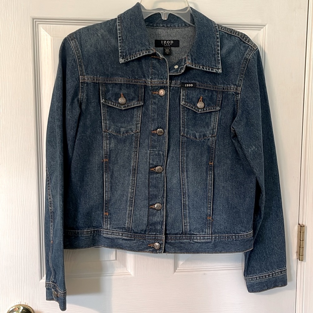 Izod Jeans Denim Jean Jacket, Petite Medium